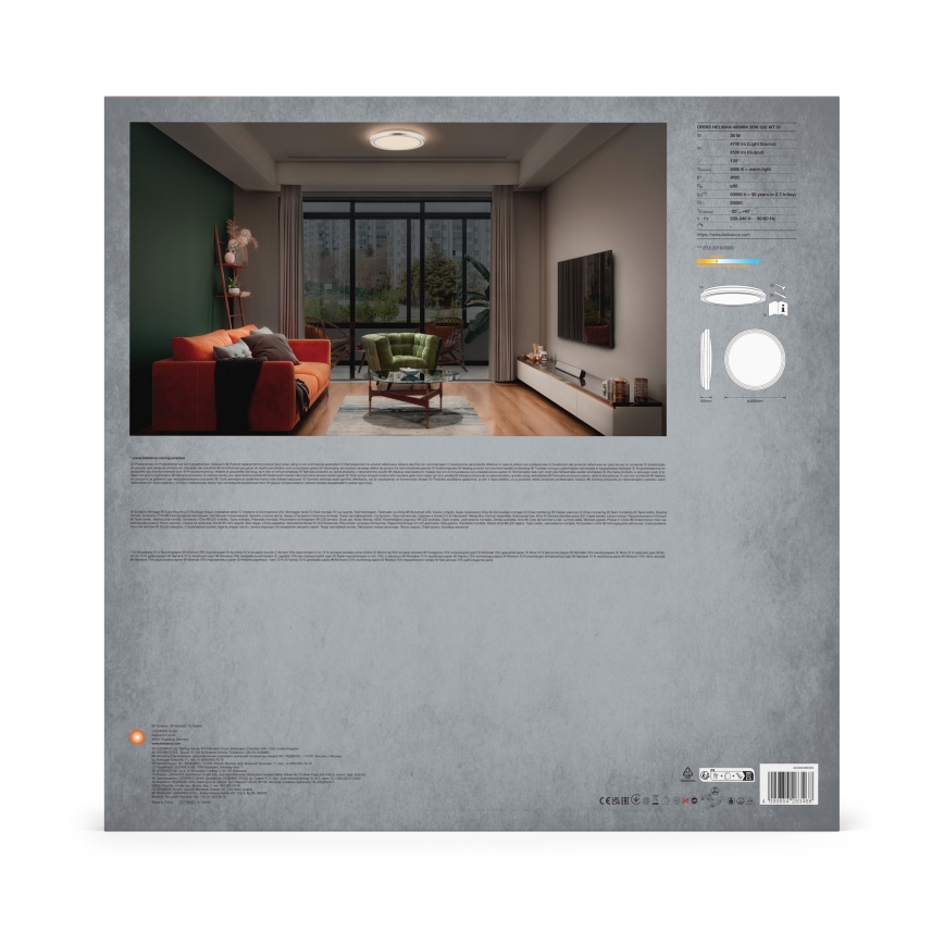 Ledvance - LED Stropní svítidlo ORBIS HELMAN LED/36W/230V pr. 48,5 cm stříbrná