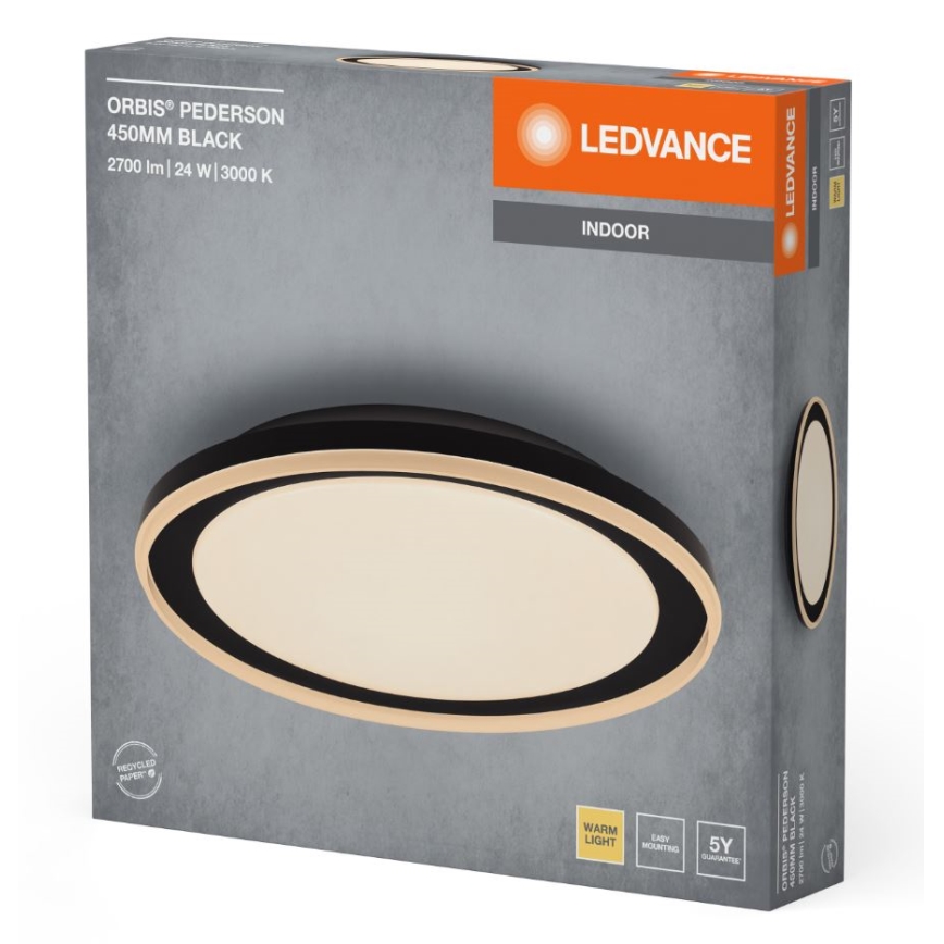 Ledvance - LED Stropní svítidlo ORBIS PEDERSON LED/24W/230V pr. 45 cm černá