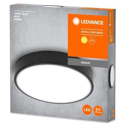 Ledvance - LED Stropní svítidlo ORBIS SLIM LED/20W/230V černá