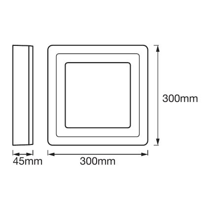 Ledvance - LED Stropní svítidlo SQUARE LED/18W/230V