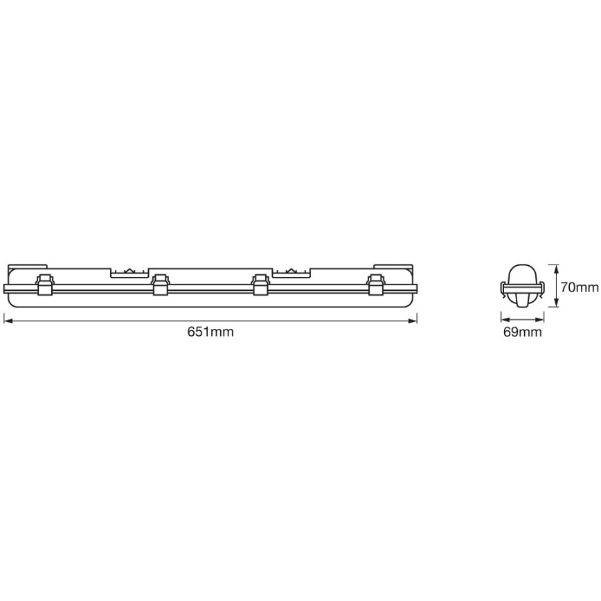 Ledvance - LED Technické zářivkové svítidlo DAMP T8 1xG13/7W/230V IP65