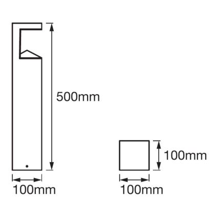 Ledvance - LED Venkovní lampa PYRAMID 1xLED/9W/230V IP44 50 cm