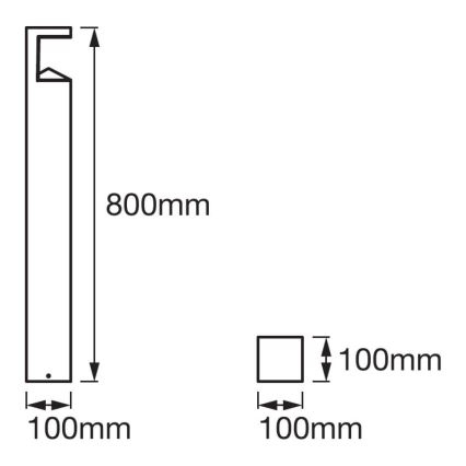 Ledvance - LED Venkovní lampa PYRAMID 1xLED/9W/230V IP44 80 cm