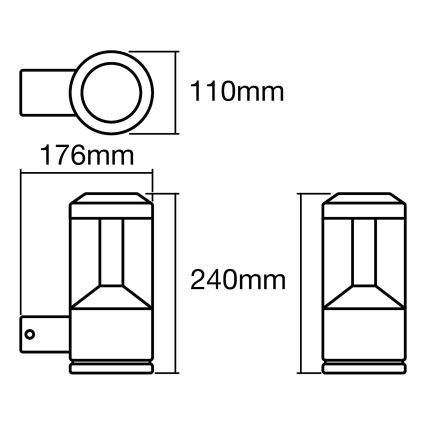 Ledvance - LED Venkovní nástěnné svítidlo LANTERN 1xLED/12W/230V IP44