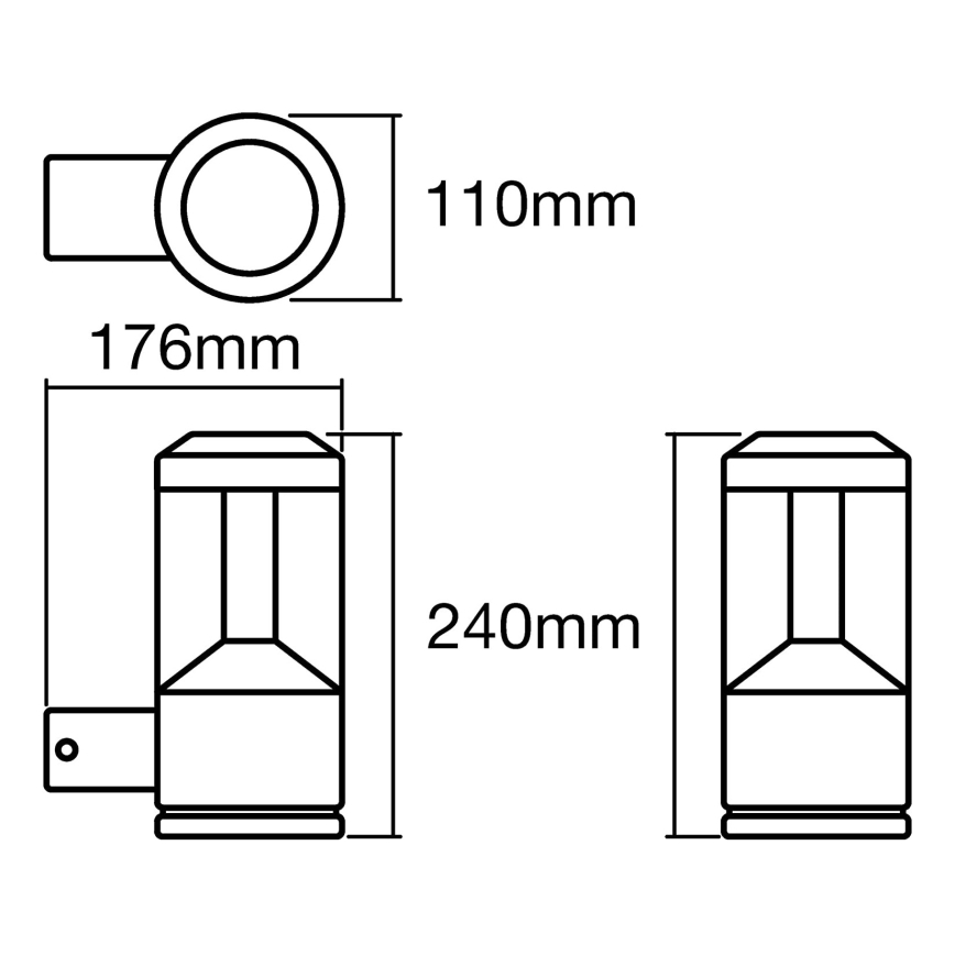 Ledvance - LED Venkovní nástěnné svítidlo LANTERN 1xLED/12W/230V IP44