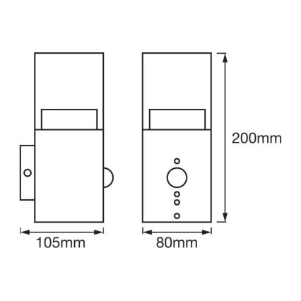 Ledvance - LED Venkovní nástěnné svítidlo se senzorem CRYSTAL 1xLED/5W/230V IP44