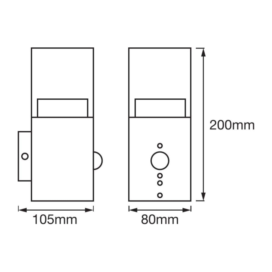 Ledvance - LED Venkovní nástěnné svítidlo se senzorem CRYSTAL 1xLED/5W/230V IP44