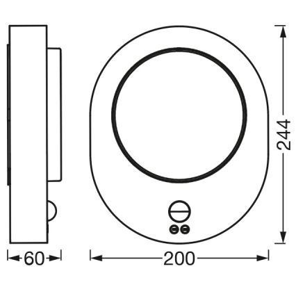 Ledvance - LED Venkovní nástěnné svítidlo se senzorem DISC LED/8W/230V IP44