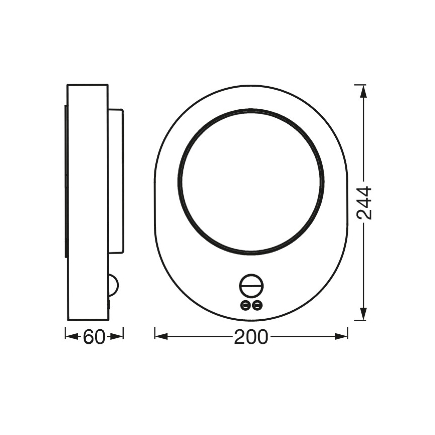 Ledvance - LED Venkovní nástěnné svítidlo se senzorem DISC LED/8W/230V IP44