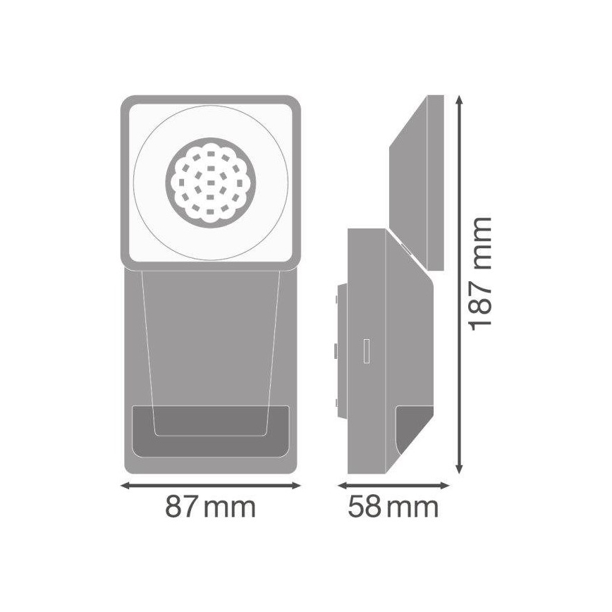 Ledvance - LED Venkovní nástěnné svítidlo se senzorem SPOT LED/8W/230V IP55 bílá