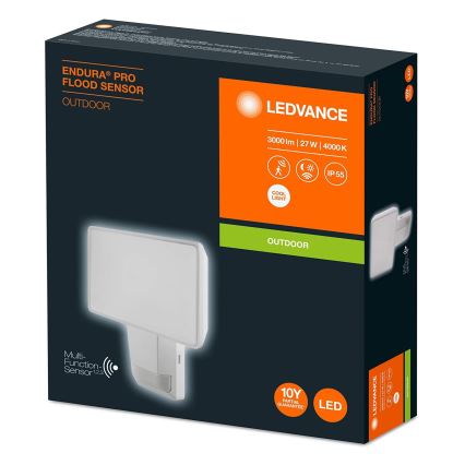 Ledvance - LED Venkovní nástěnný reflektor se senzorem FLOOD LED/27W/230V IP55