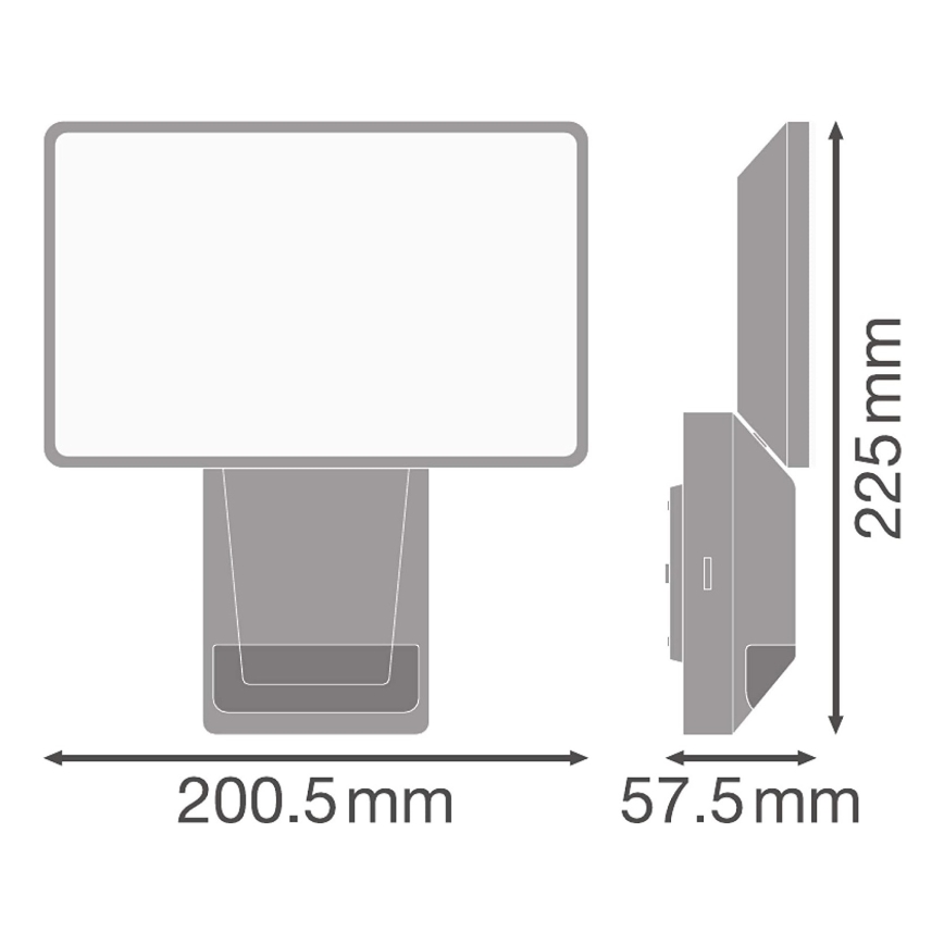 Ledvance - LED Venkovní nástěnný reflektor se senzorem FLOOD LED/27W/230V IP55
