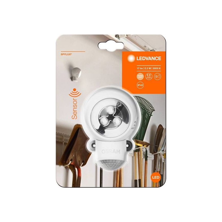 Ledvance -LED Venkovní orientační svítidlo se senzorem SPYLUX LED/0,3W/3xAA IP43