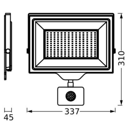 Ledvance - LED Venkovní nástěnný reflektor se senzorem FLOODLIGHT ESSENTIAL LED/150W/230V IP65