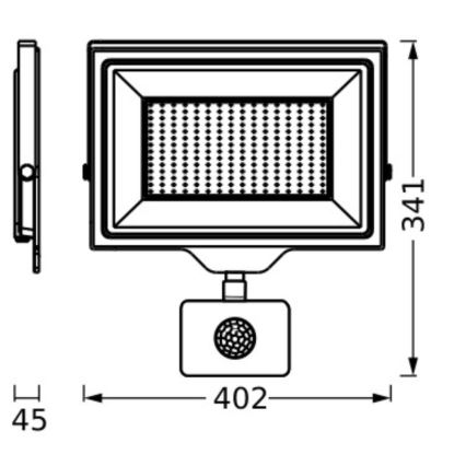 Ledvance - LED Venkovní nástěnný reflektor se senzorem FLOODLIGHT ESSENTIAL LED/200W/230V IP65