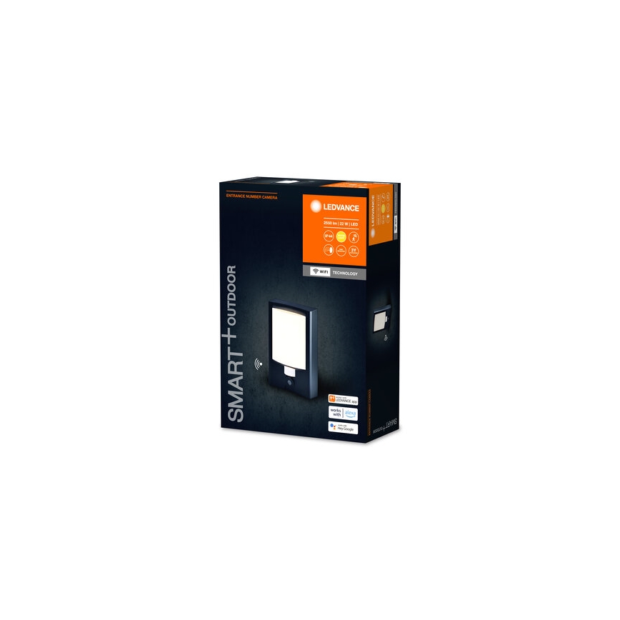 Ledvance - LED Stmívatelné venkovní nástěnné svítidlo se senzorem a kamerou SMART+ LED/22W/230V IP44 Wi-Fi