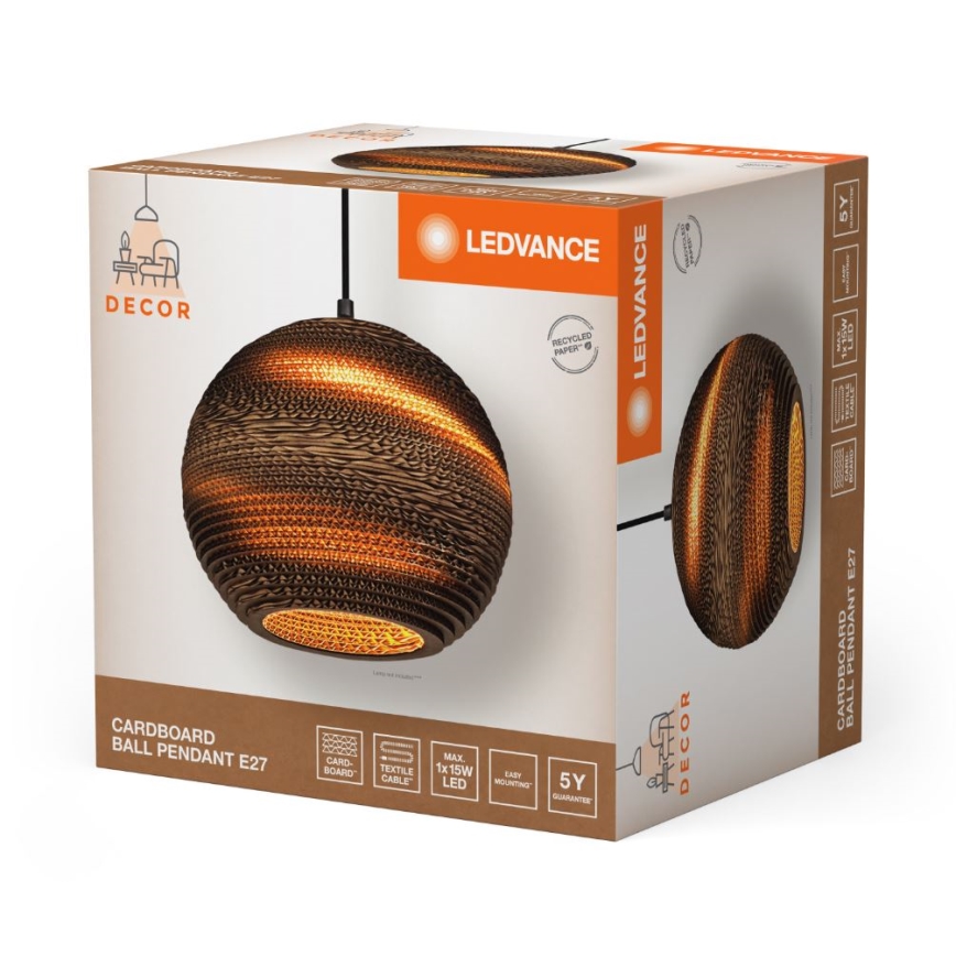 Ledvance - Lustr na lanku DECOR CARDBOARD 1xE27/15W/230V pr. 26 cm