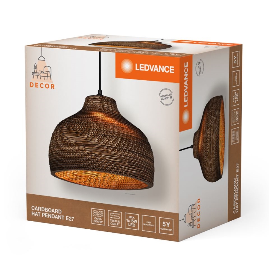 Ledvance - Lustr na lanku DECOR CARDBOARD 1xE27/15W/230V pr. 36 cm