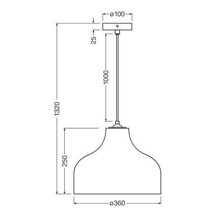 Ledvance - Lustr na lanku DECOR CARDBOARD 1xE27/15W/230V pr. 36 cm