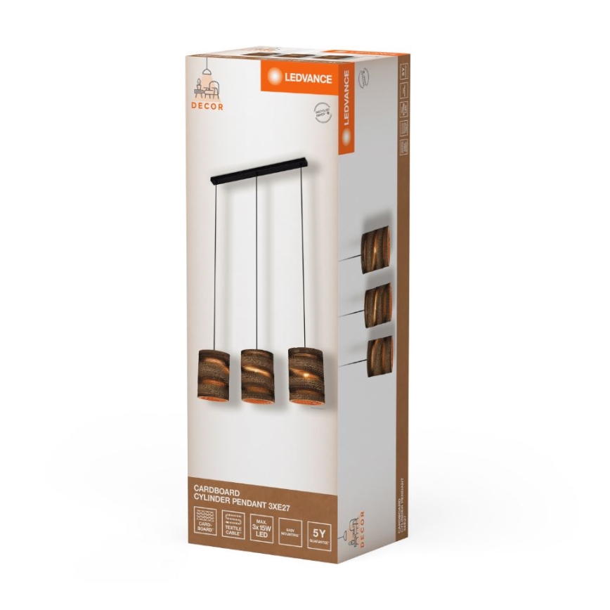 Ledvance - Lustr na lanku DECOR CARDBOARD 3xE27/15W/230V