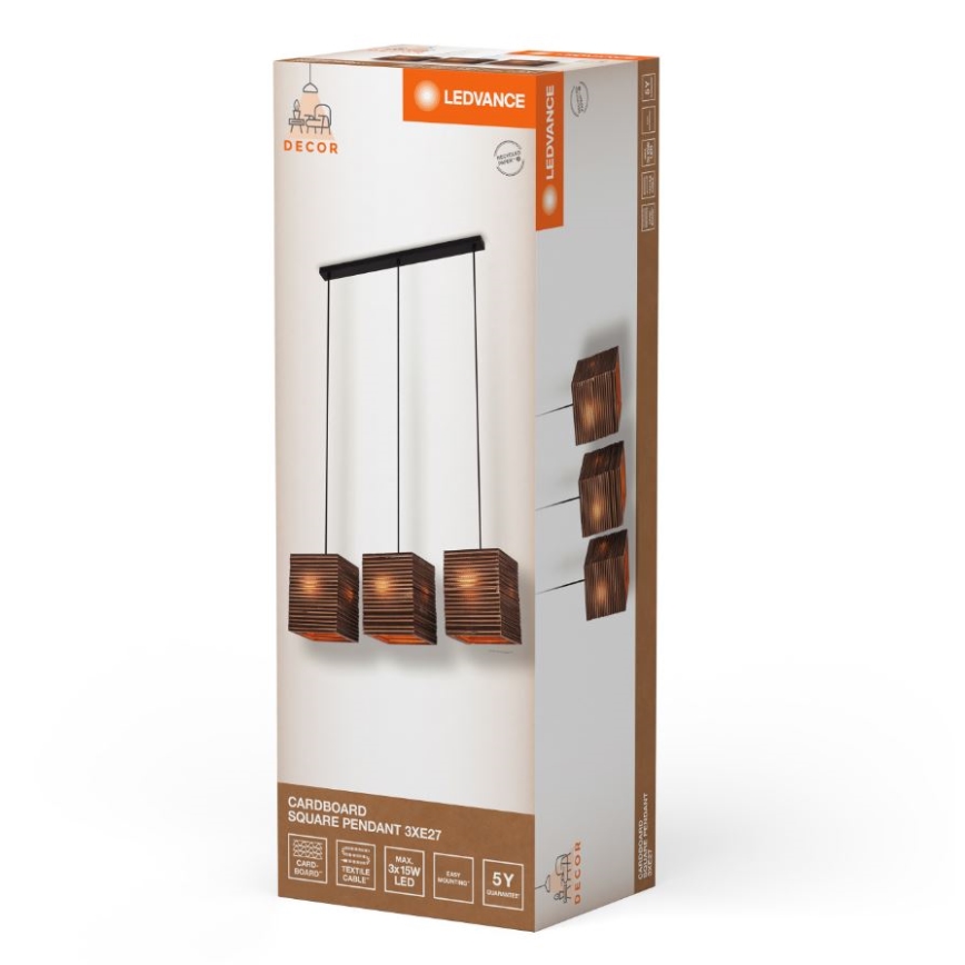 Ledvance - Lustr na lanku DECOR CARDBOARD 3xE27/15W/230V