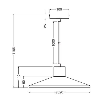 Ledvance - Lustr na lanku DECOR CONCRETE 1xE27/15W/230V pr. 32 cm beton šedá