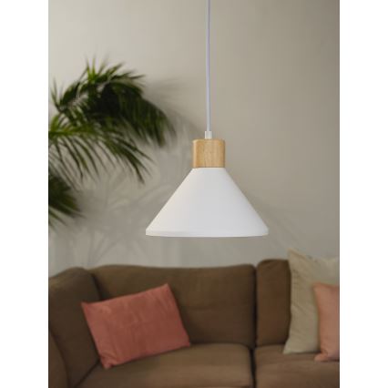 Ledvance - Lustr na lanku DECOR PLASTER 1xE27/25W/230V pr. 22 cm sádra bílá