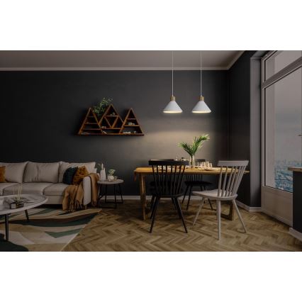 Ledvance - Lustr na lanku DECOR PLASTER 1xE27/25W/230V pr. 22 cm sádra bílá