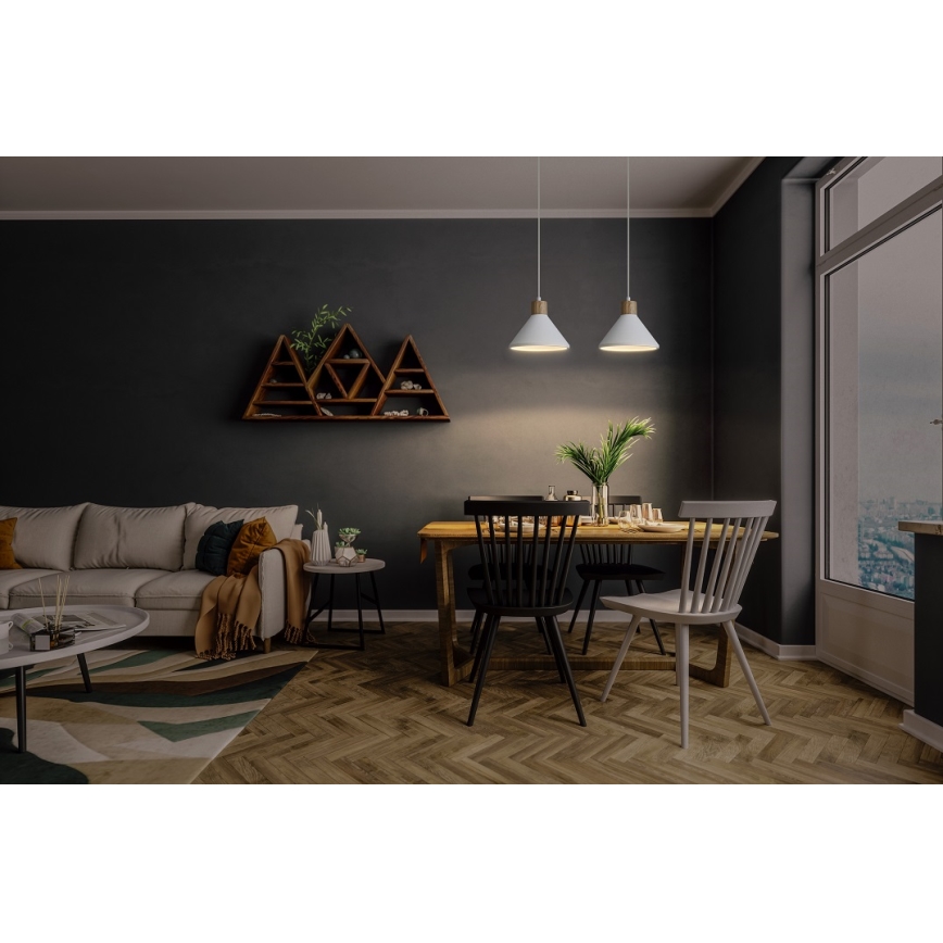 Ledvance - Lustr na lanku DECOR PLASTER 1xE27/25W/230V pr. 22 cm sádra bílá