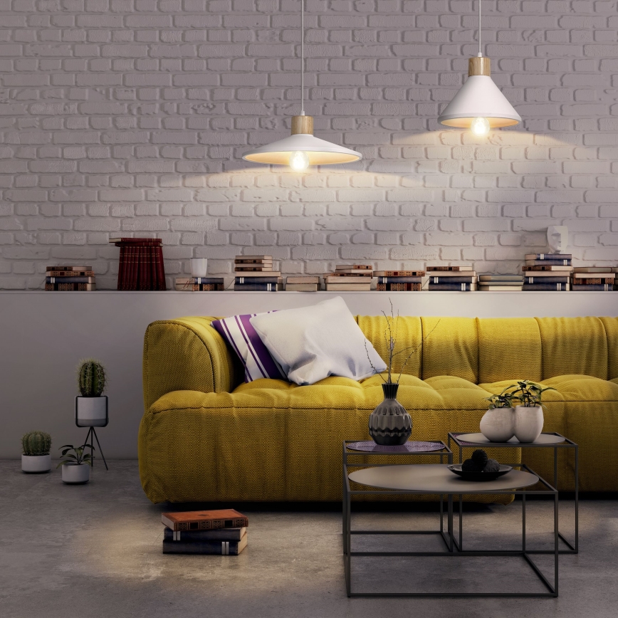 Ledvance - Lustr na lanku DECOR PLASTER 1xE27/25W/230V pr. 32 cm sádra bílá