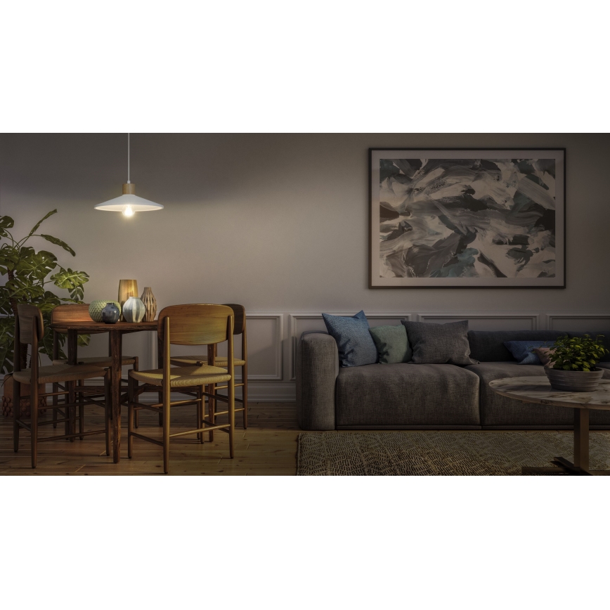 Ledvance - Lustr na lanku DECOR PLASTER 1xE27/25W/230V pr. 32 cm sádra bílá