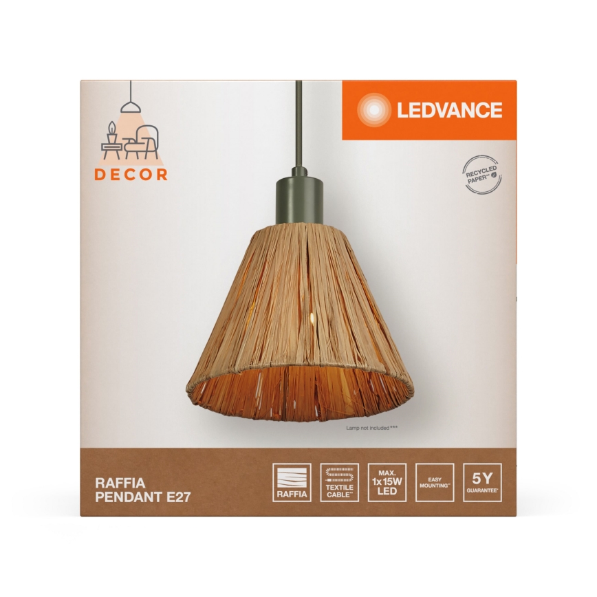 Ledvance - Lustr na lanku DECOR RAFFIA 1xE27/15W/230V rafie