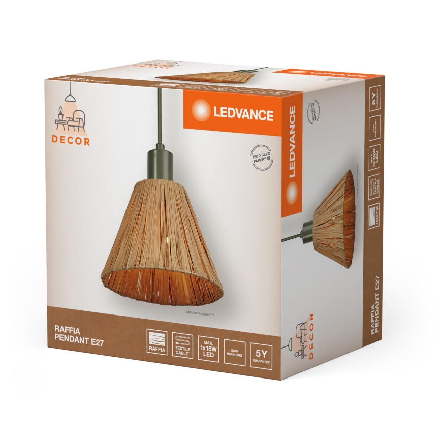 Ledvance - Lustr na lanku DECOR RAFFIA 1xE27/15W/230V rafie