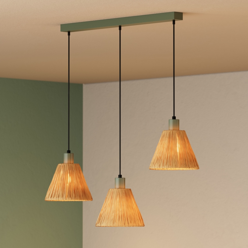 Ledvance - Lustr na lanku DECOR RAFFIA 3xE27/15W/230V rafie