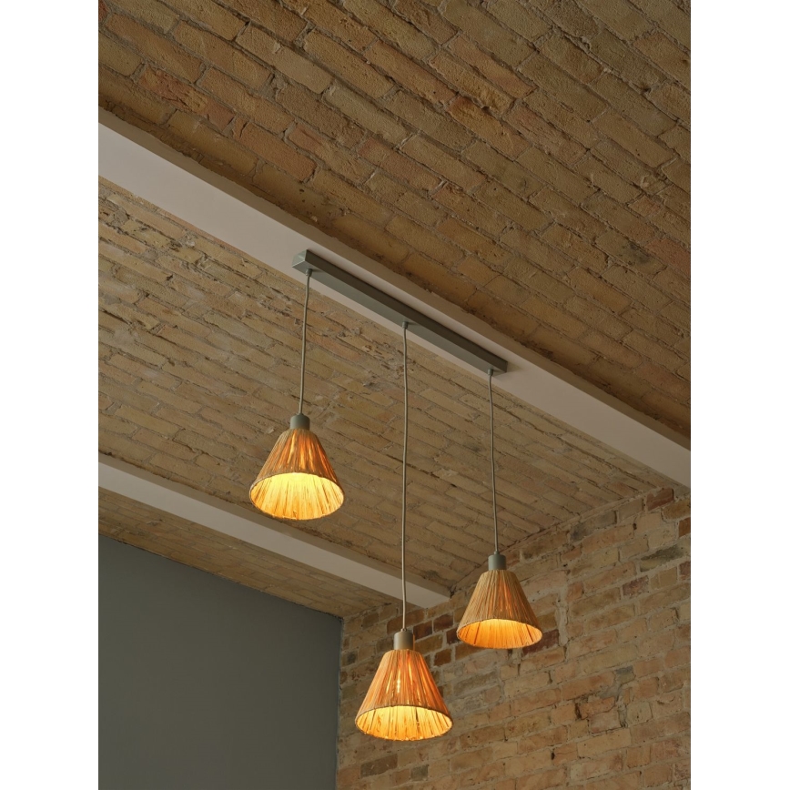 Ledvance - Lustr na lanku DECOR RAFFIA 3xE27/15W/230V rafie