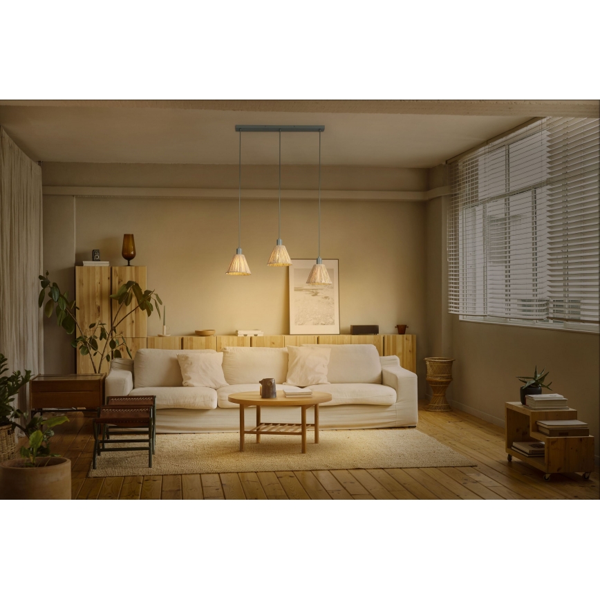 Ledvance - Lustr na lanku DECOR RAFFIA 3xE27/15W/230V rafie