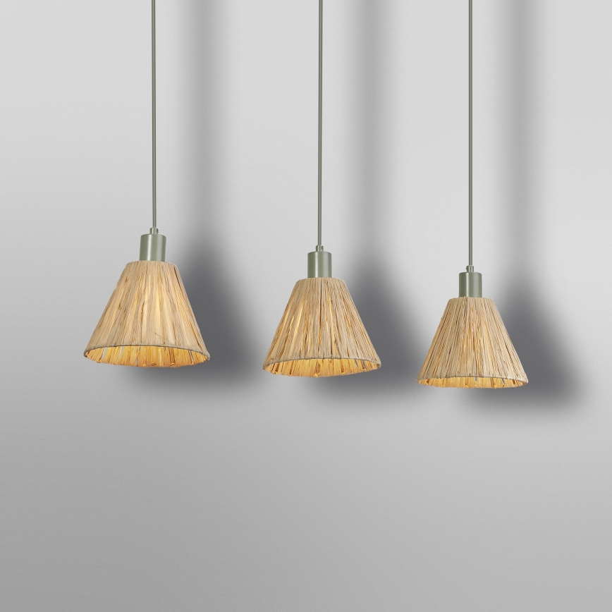 Ledvance - Lustr na lanku DECOR RAFFIA 3xE27/15W/230V rafie