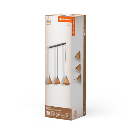 Ledvance - Lustr na lanku DECOR RAFFIA 3xE27/15W/230V rafie