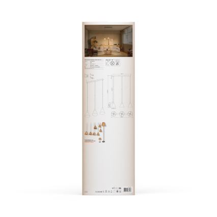 Ledvance - Lustr na lanku DECOR RAFFIA 3xE27/15W/230V rafie