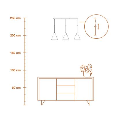 Ledvance - Lustr na lanku DECOR RAFFIA 3xE27/15W/230V rafie