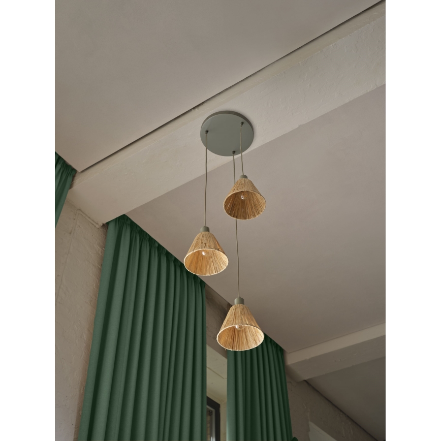 Ledvance - Lustr na lanku DECOR RAFFIA 3xE27/15W/230V rafie