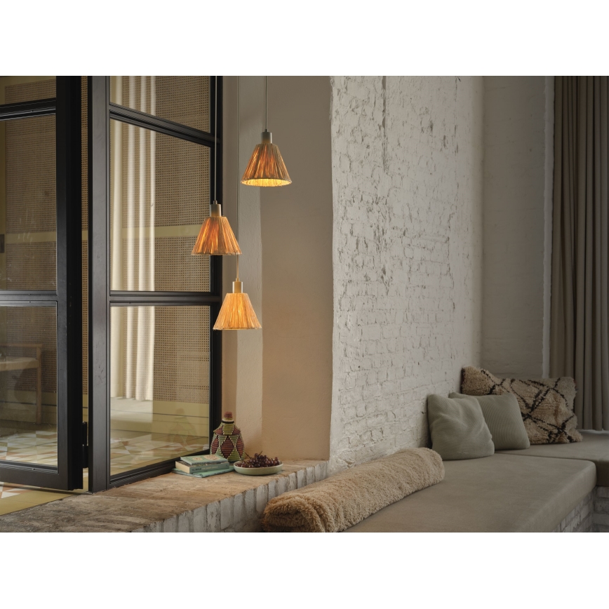 Ledvance - Lustr na lanku DECOR RAFFIA 3xE27/15W/230V rafie