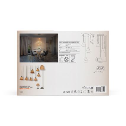 Ledvance - Lustr na lanku DECOR RAFFIA 3xE27/15W/230V rafie