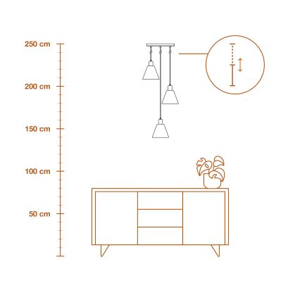 Ledvance - Lustr na lanku DECOR RAFFIA 3xE27/15W/230V rafie