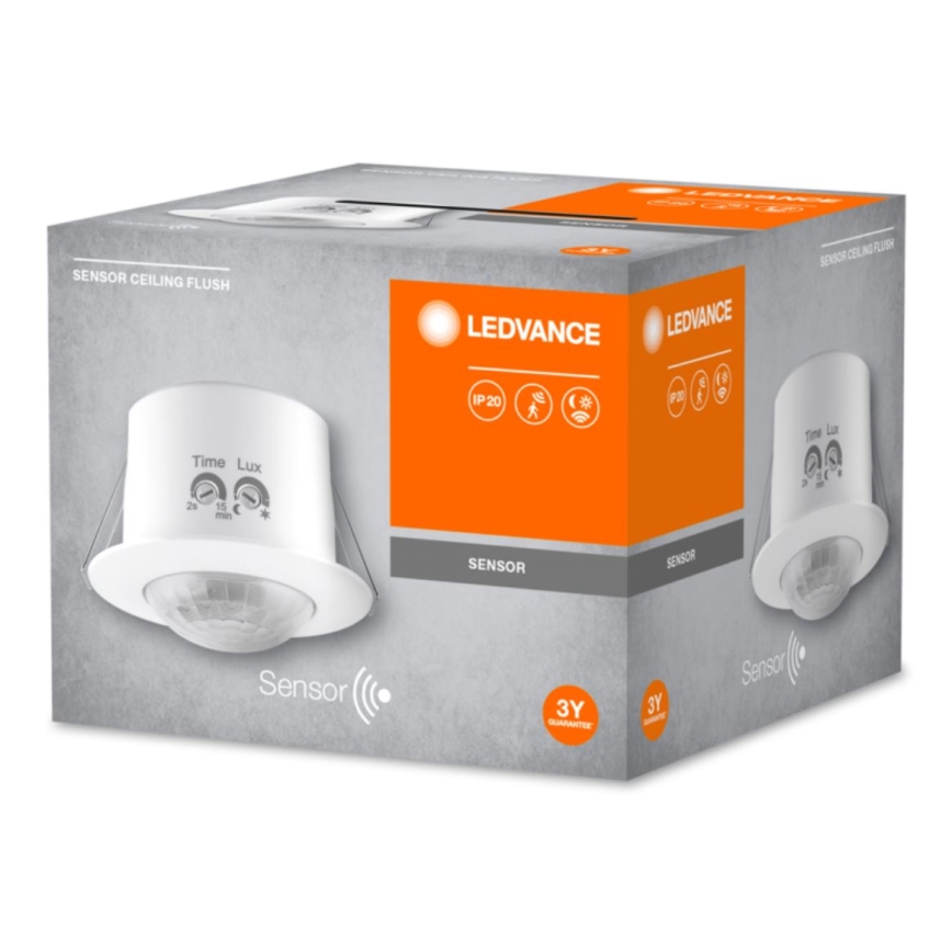 Ledvance - Podhledový infračervený senzor pohybu FLUSH 230V bílá