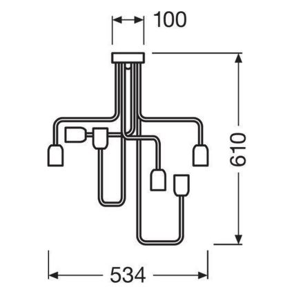 Ledvance - Přisazený lustr PIPE 6xE27/40W/230V