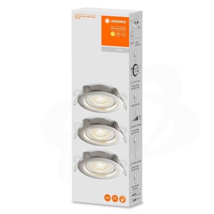 Ledvance - SADA 3x LED Stmívatelné podhledové svítidlo SIMPLE LED/4,9W/230V