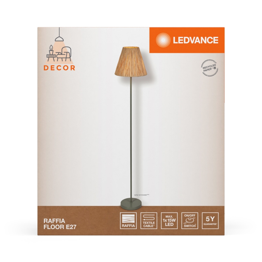 Ledvance - Stojací lampa DECOR RAFFIA 1xE27/15W/230V rafie