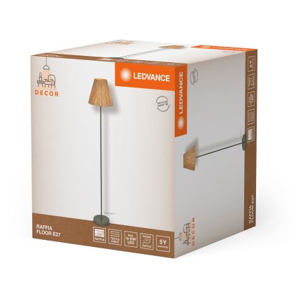 Ledvance - Stojací lampa DECOR RAFFIA 1xE27/15W/230V rafie