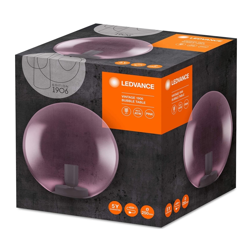 Ledvance - Stolní lampa BUBBLE 1xE27/40W/230V růžová